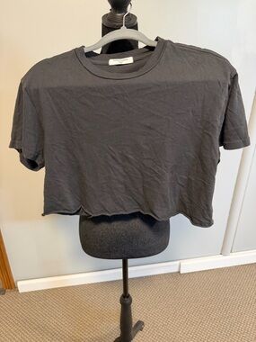 Perfect White Tee Cropped Tee | One Size | Black Boxy Short Sleeve Top